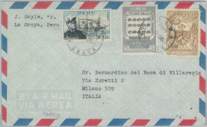 81714  -  PERU - POSTAL HISTORY -   AIRMAIL  COVER to ITALY  1960 - TOBACO