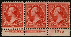 MALACK 279B VF OG NH, Plate Strip, wonderfully cente..MORE.. b2248