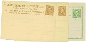 93575 - DUTCH INDIES - POSTAL HISTORY - STATIONERY CARDS Gau # 5 + 6 + 7-