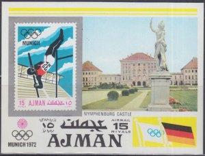 AJMAN # AJM009 MNH SOUVENIR SHEET MUNICH 1972 SUMMER OLYMPIC GAMES