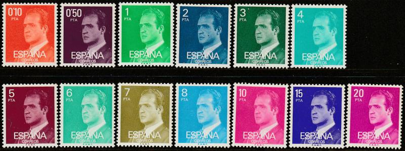 SPAIN 1969//1986 KING JUAN CARLOS, SHORT SET. MINT, NH. F-VF. (54)