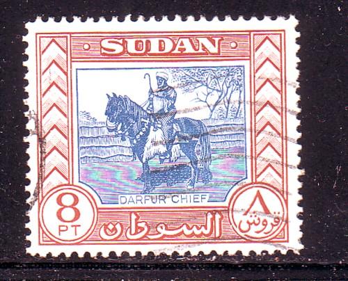 Sudan Sc 110 1951 8p Darfur Chief stamp used
