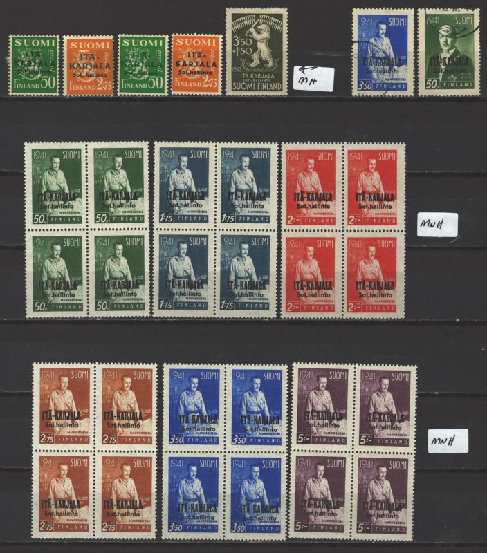 COLLECTION LOT 7956 KARELIA 31 STAMPS 1941+ CV+$28