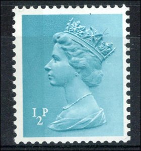 GB 1972 Machin ½p left band good perfs um