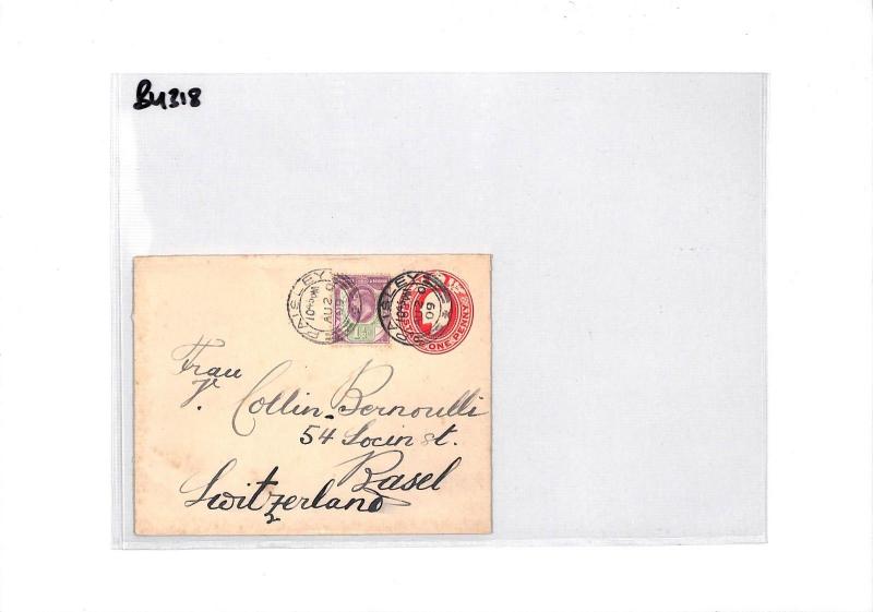 BU318 1909 GB SCOTLAND *Paisley* KEVII CHALKY PAPER 1.5d Postal Stationery Cover