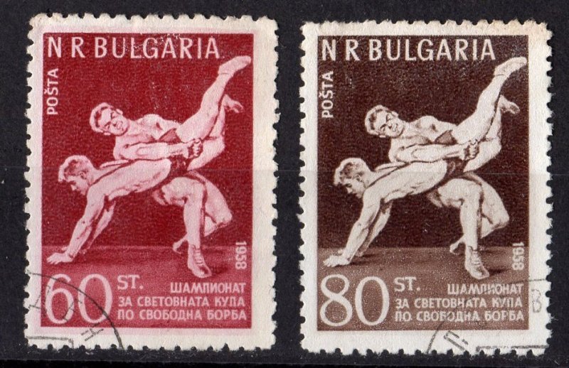 Bulgaria 1958 Sc#1013/1014 WORLD WRESTLING CHAMPIONSHIP,SOFIA Set (2) USED