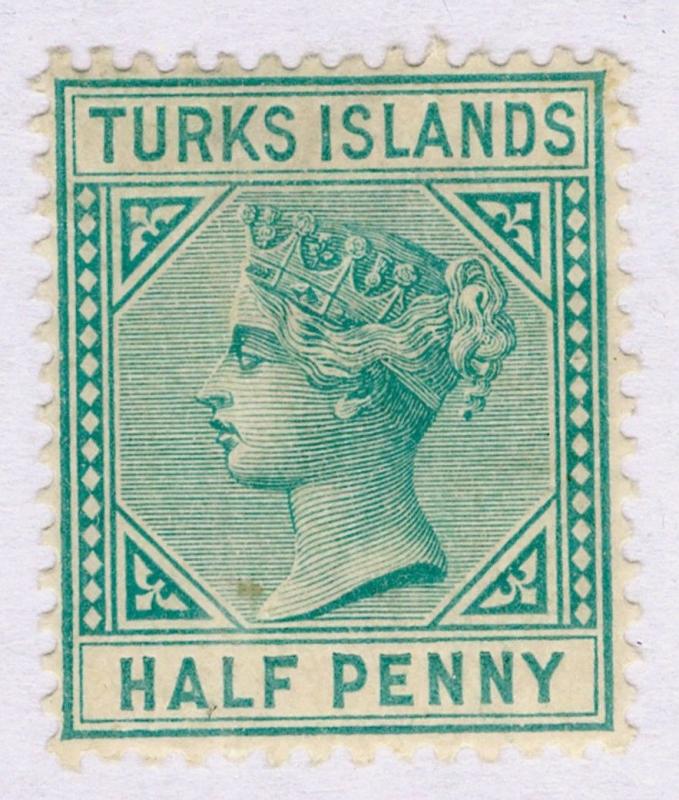 TURKS AND CAICOS ISLANDS SG53, ½d blue-green, M MINT. Cat £25.