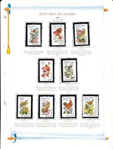 U S 1982 State Birds & Flowers Mint NH Set on White Ace Album Pages - #1953-2002