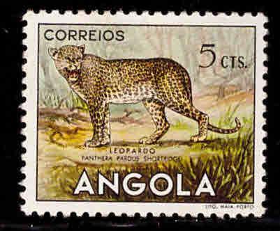 Angola  Scott 362 MNH** Leopard cat stamp from 1953 animal set