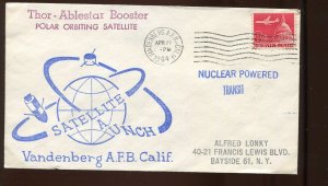 THOR ABLESTAR POLAR SATELLITE LAUNCH APR 21 1964 VANDENBERG AFB CCL COVER GT81