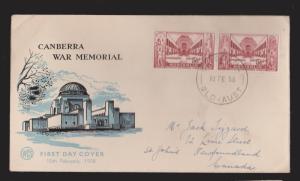 AUSTRALIA Scott # 309a On FDC Canberra War Memorial WCS Thermal Cachet