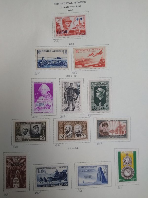 collection on pages Algeria 1927-52 semipostals PS: CV $153