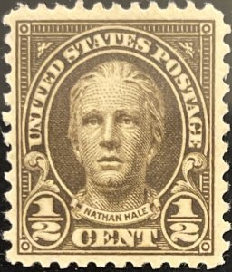 Scott #653 1929 ½¢ Nathan Hale rotary perf. 11 x 10.5 MNH OG