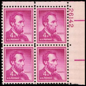 US #1036a LINCOLN MNH UR PLATE BLOCK #26142