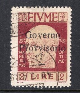 Fiume 1921 Governo Provvisorio Overprint on 2L d'Annunzio VF Used #144 CV$95