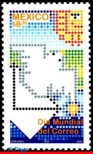 2334 MEXICO 2003 WORLD POST DAY, DOVE, STAMP DAY, MI# 3036, MNH