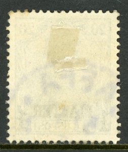 Germany 1903 Offices in Turkey 1 Piaster/20pf Blue Scott # 27 VFU K772