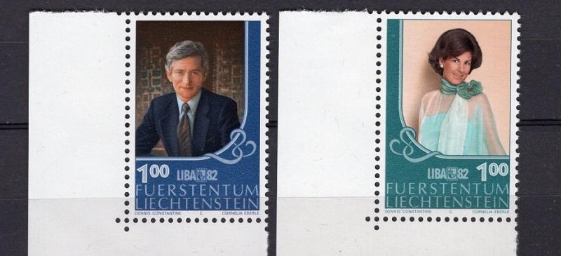 Liechtenstein  #735-736 1982  MNH Liba '82  crown prince and princess