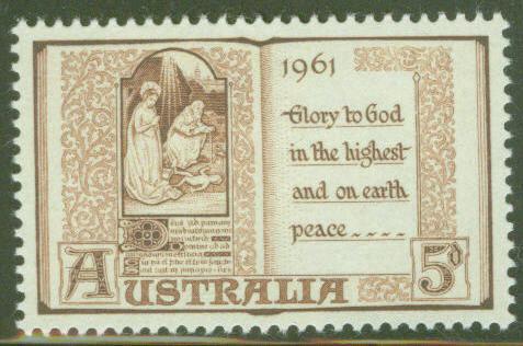 Australia Scott 342 MH* 1961 Christmas stamp