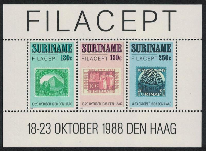 Suriname 'Filacept' International Stamp Exhibition The Hague MS SG#MS1388