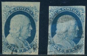 #9 (2) DIFFERENT VF-XF USED POS.10R1 & 12R1 BQ8953