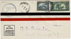 Haiti 1928 Port au Prince cancel on flight cover to the U.S.