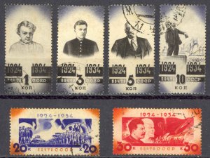 Russia Sc# 540-545 Used 1934 Lenin