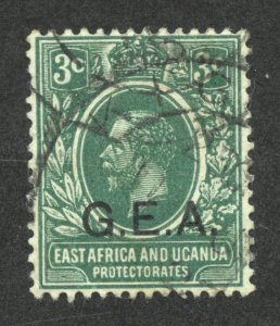 German East Africa Scott N107 Used H - 1917 3c G.E.A. Overprint - SCV $0.25