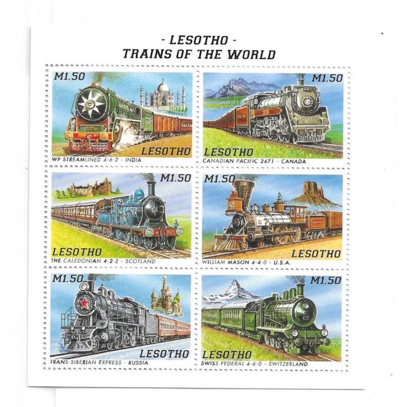 Lesotho 1996 Trains Locomotive Train Sheet Sc 1059 MNH C21