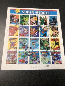 US 4084 DC Comic Super Heroes Souvenir Page Of 20 Stamps First Day Of Issue 2006