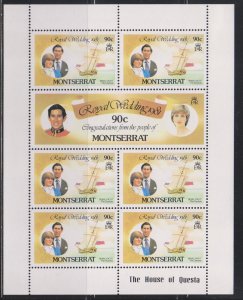 Montserrat,  Prince Charles and Lady Diana (SC# 465-466) MNH SHEET