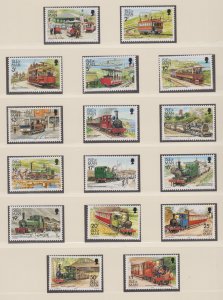 Isle of Man 1988 Railway Trains 16v - U/Mint