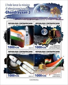C A R - 2023 - Chandrayaan-3 on Moon - Perf 6v Sheet - Mint Never Hinged