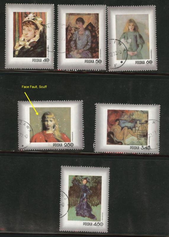 Poland Scott 1839-44 used 1971 women in art stamps