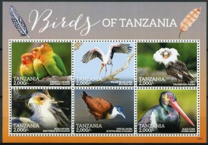 Tanzania Stamps 2015 MNH Birds of Tanzania Storks Lovebirds Jacanas 6v M/S
