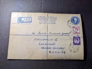 1961 Registered England Cover FPO 177 to Dusseldorf Germany Forces Overseas