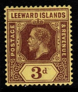 LEEWARD ISLANDS SG51 1913 3d PURPLE/YELLOW MTD MINT