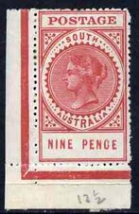 South Australia 1904-11 Thick Postage 9d rosy lake 'SA' w...