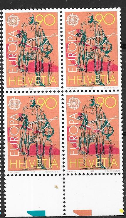 Switzerland #915 90c EUROPA block of 4  (MNH)  CV$8.40