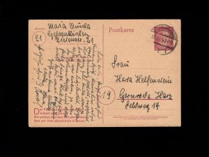 Hitler Postal Card Gelsenkirchen February 1945 Late War Message 5h