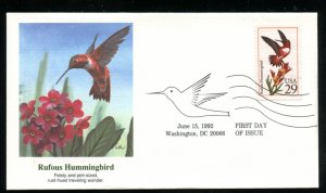 US 2645 Rufous Hummingbird UA Fleetwood cachet FDC