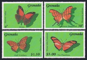 Grenada 1756-1757,1760,1763,1765 sheet,MNH. Butterflies 1989.White paacock.