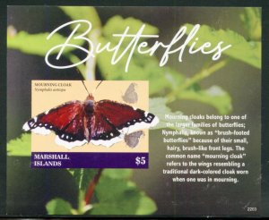 MARSHALL ISLANDS 2022 BUTTERFLIES IMPERF SOUVENIR SHEET MINT NH