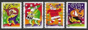 United States # 3821-3824 - Christmas, Reindeer & Santas - set - used