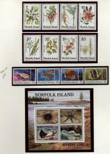 Norfolk Isl.Topical collection Birds,flowers,Fish Mint NH  in mounts jp