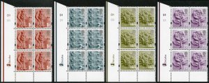 SGEN6b/7b/11b/17a England 2nd 1st 44p and 72p white borders HEAD TYPE 1 Cyl bloc