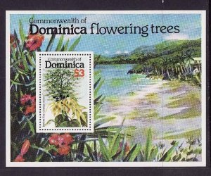 Dominica-Sc#639-unused NH sheet-Flowering Trees-1979-