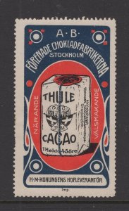 Sweden 1920's era ? label for Chocolate company F-VF no gum