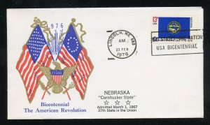 US 1669 American Bicentennial -  Nebraska UA Al Tag Boerger cachet FDC 