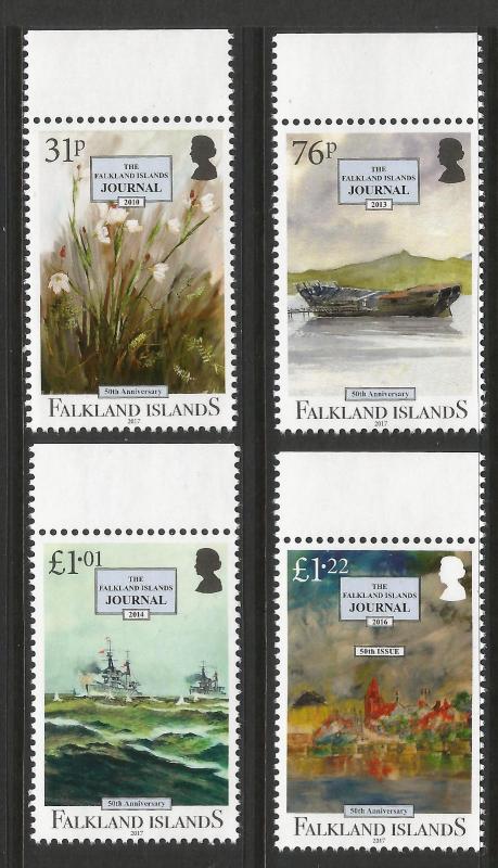 Falkland Islands 2017 MNH Falklands Journal 50th Anniversary Set Ships On Stamps